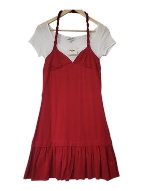 Moschino Red Braided Strap Slip Dress